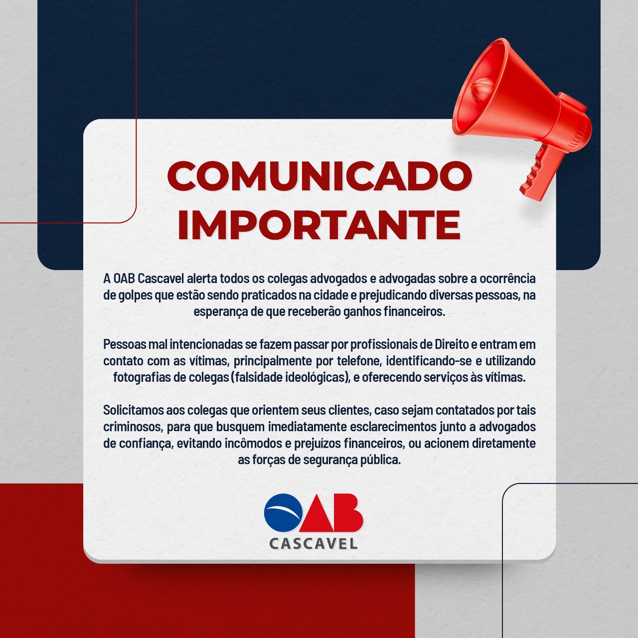 COMUNICADO IMPORTANTE